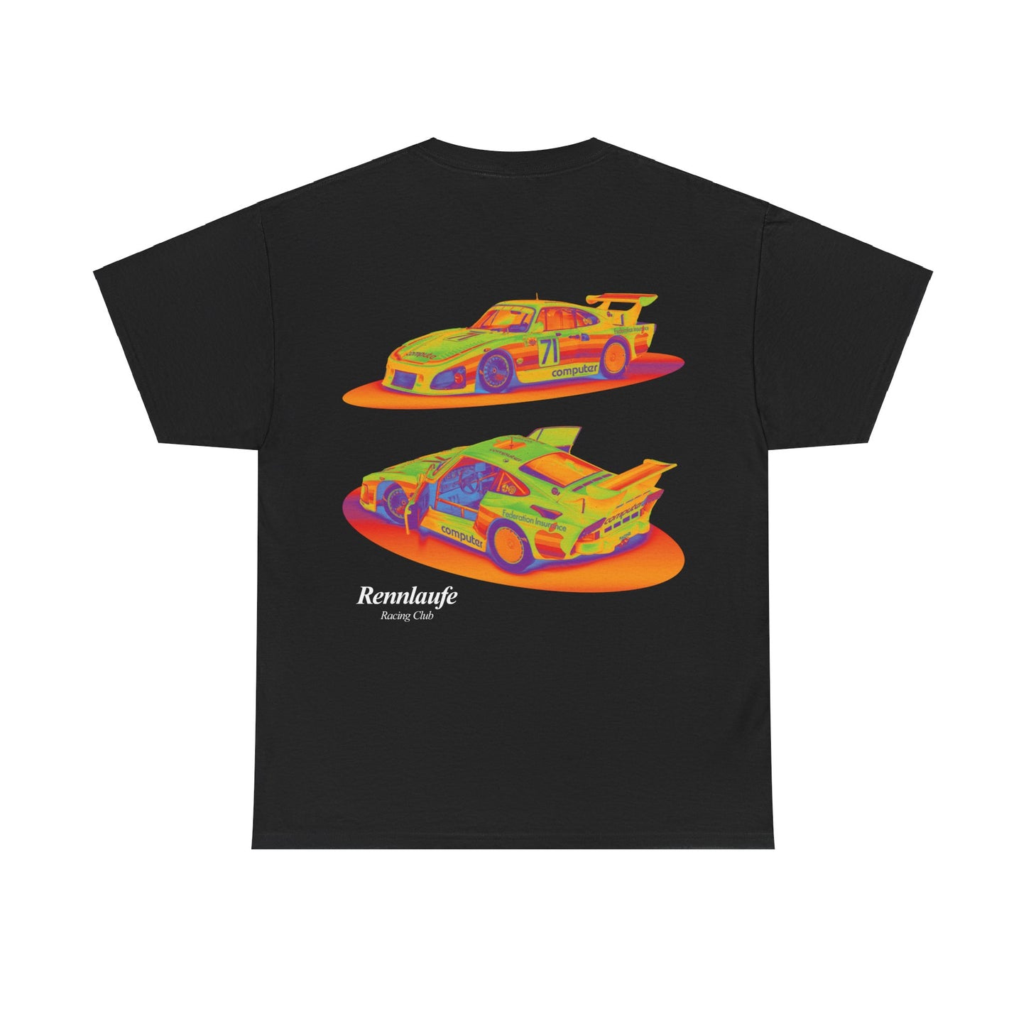 Porsche 935 rennlaufe t-shirt black rainbow car