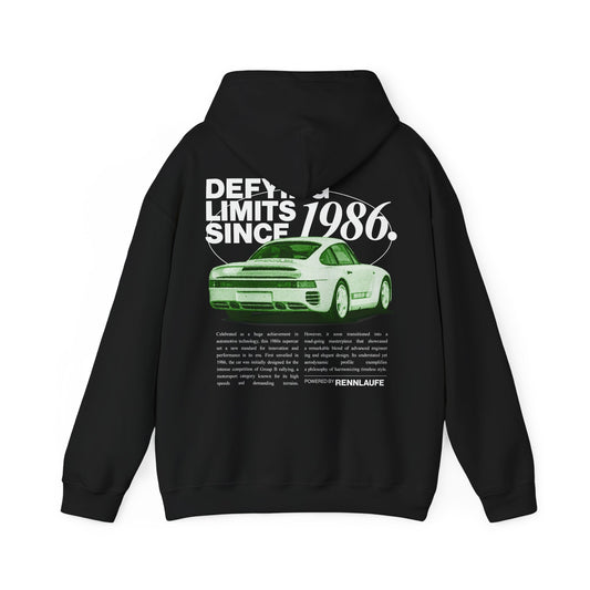 Porsche classic halftone 959 black hoodie, classic car hoodie, vintage design